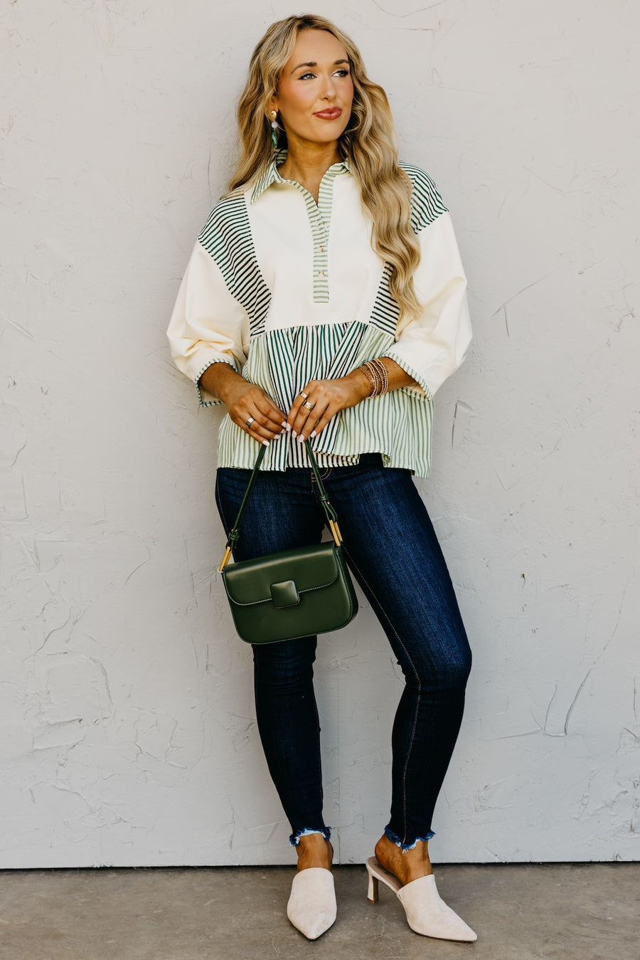 The Sophia Mixed Media Stripe Raglan Top