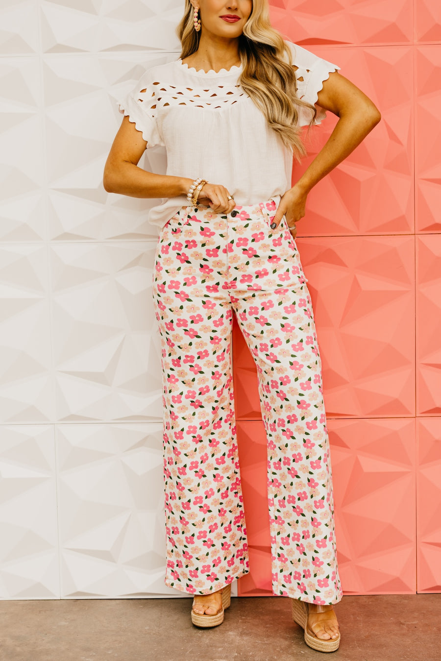 The Lane Floral Wide Leg Denim