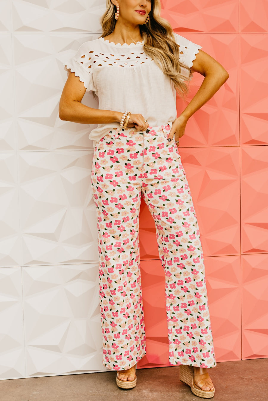 The Lane Floral Wide Leg Denim