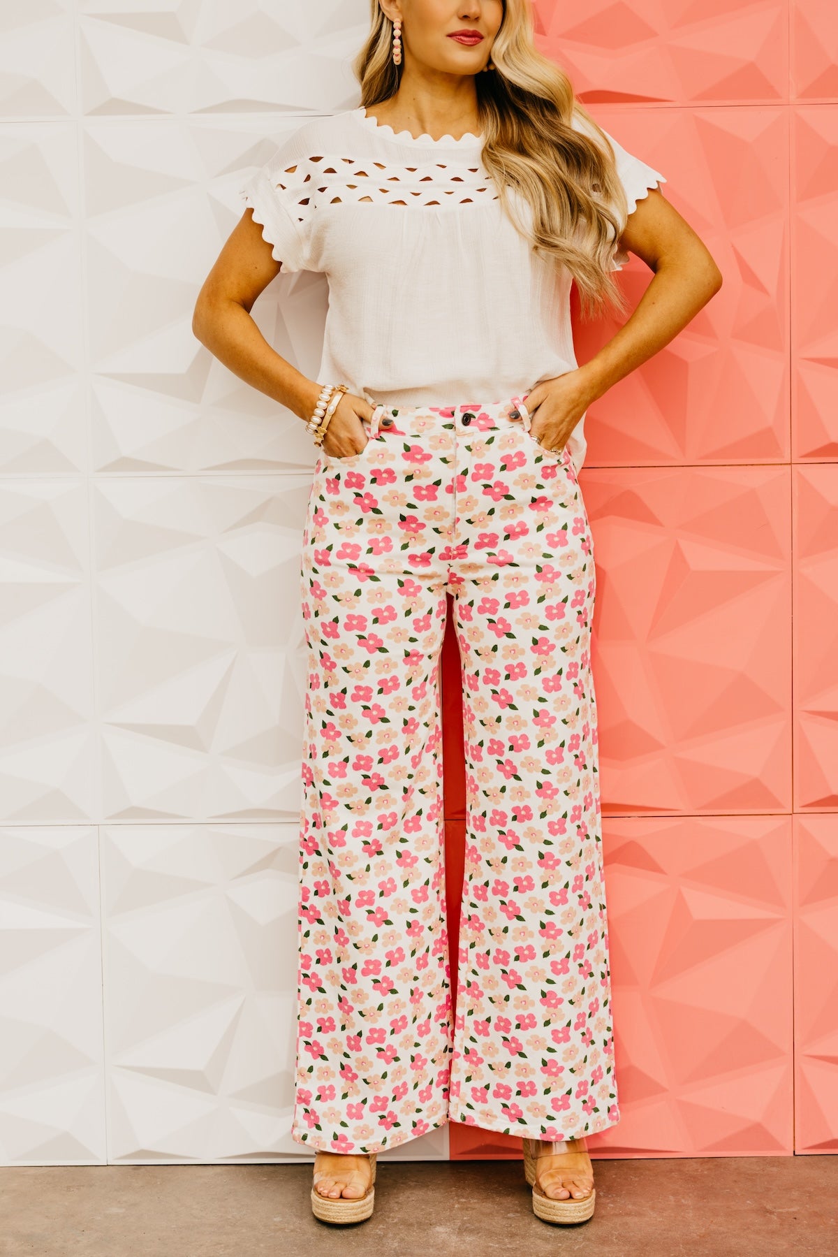The Lane Floral Wide Leg Denim