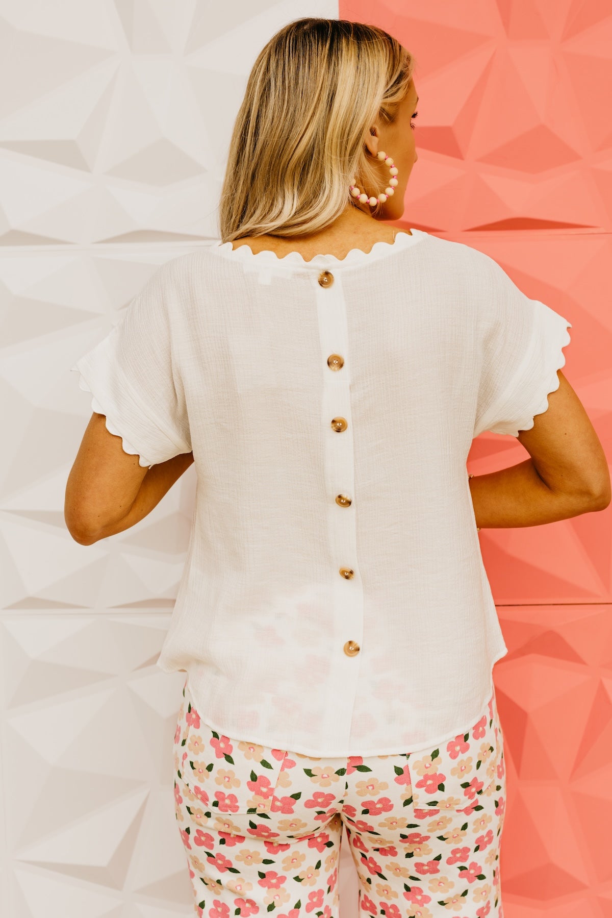 The Ally Scallop Trim Cut-Out Top