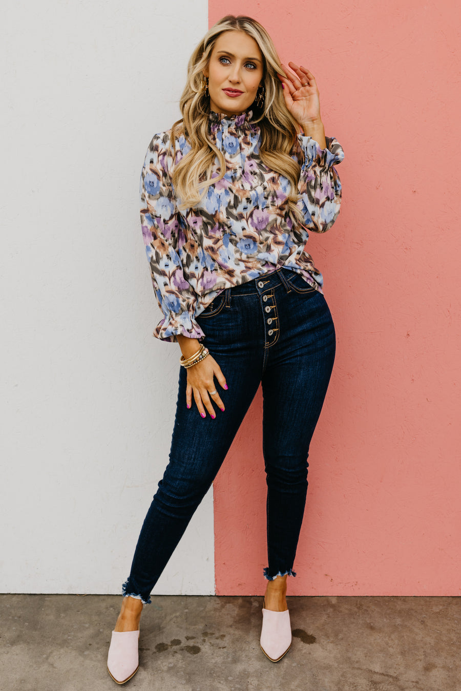 The Feasby Watercolor Floral Blouse