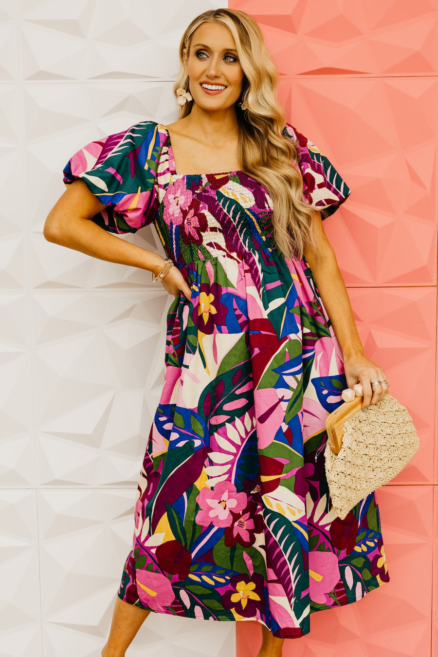 The Philip Floral Smocked Midi Dress