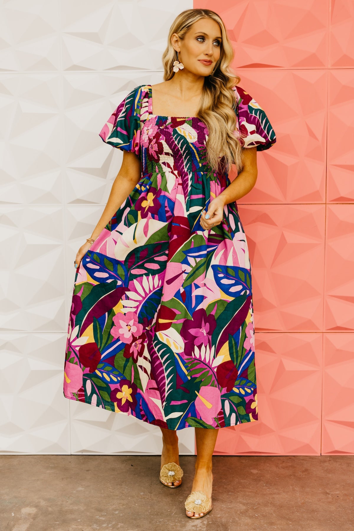 The Philip Floral Smocked Midi Dress