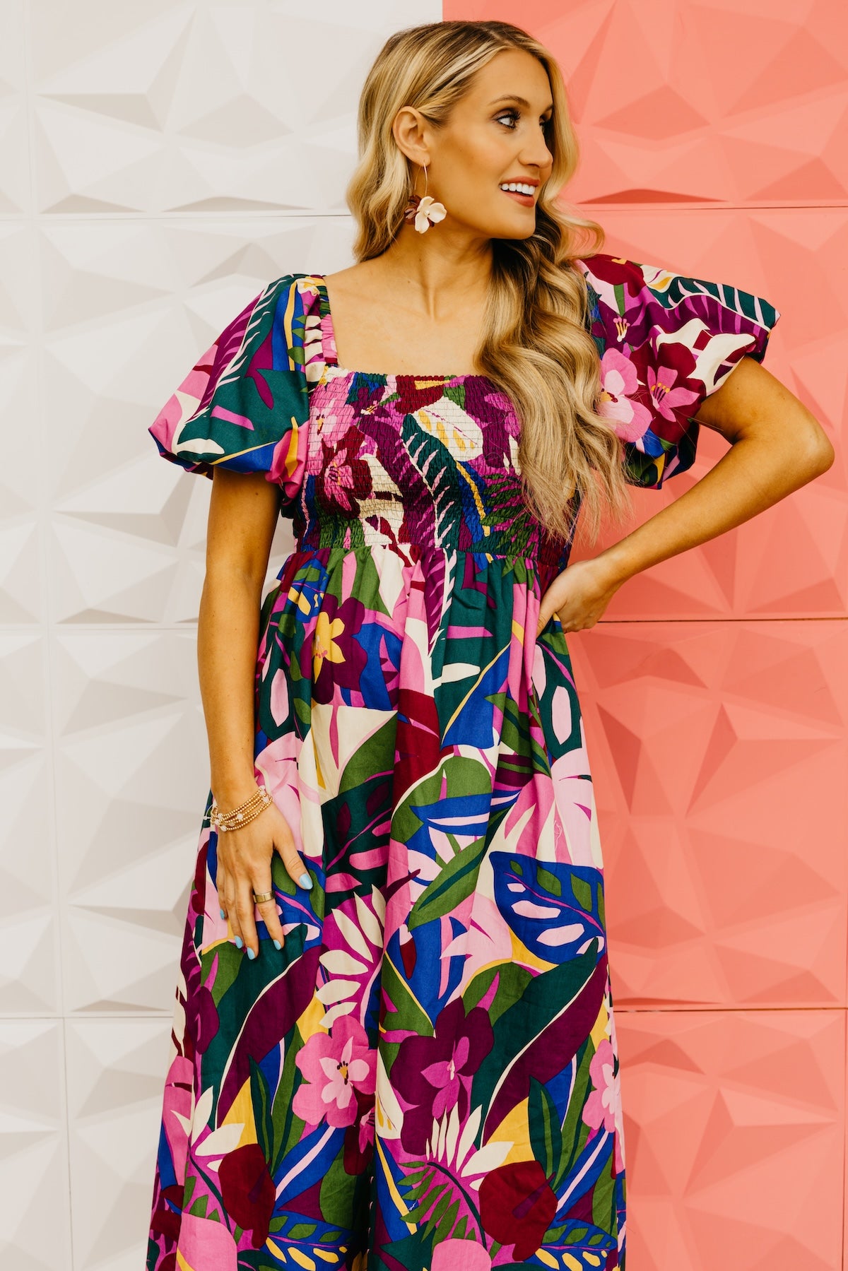 The Philip Floral Smocked Midi Dress