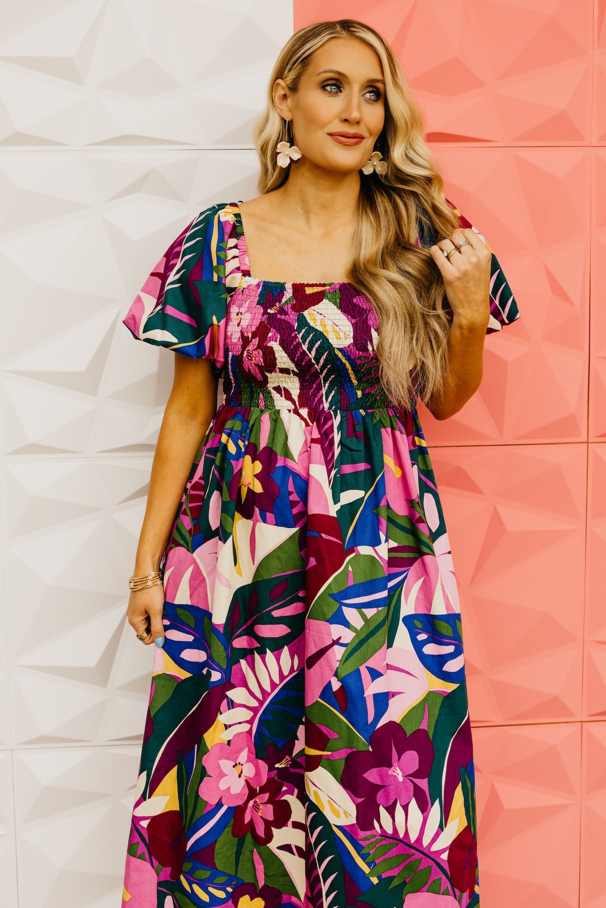 The Philip Floral Smocked Midi Dress
