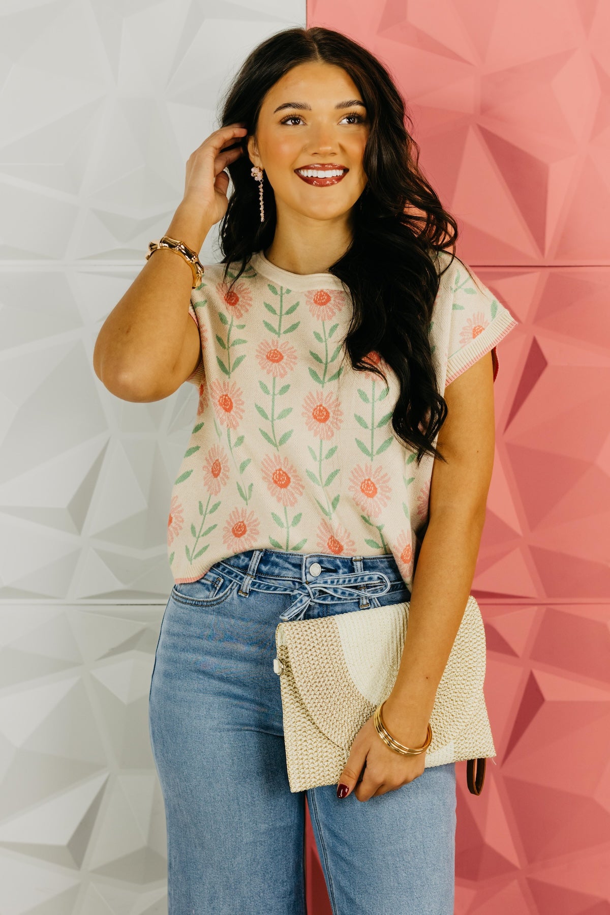 The Sara Floral Print Boxy Sweater