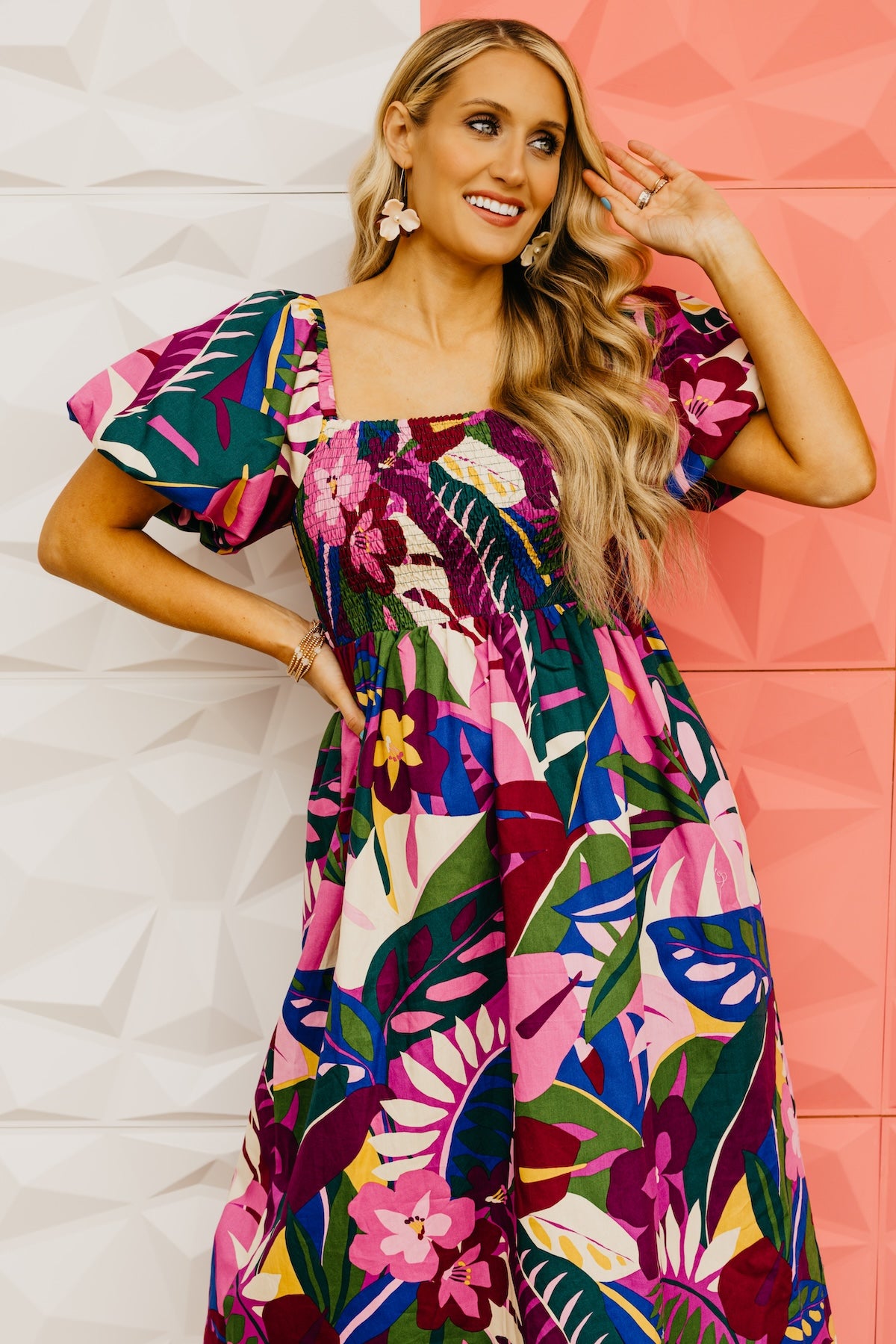 The Philip Floral Smocked Midi Dress