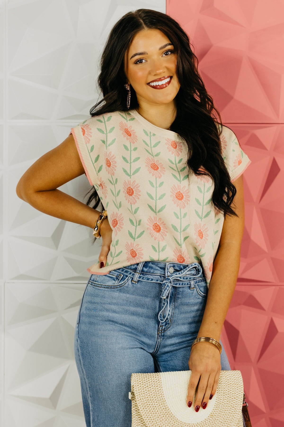 The Sara Floral Print Boxy Sweater