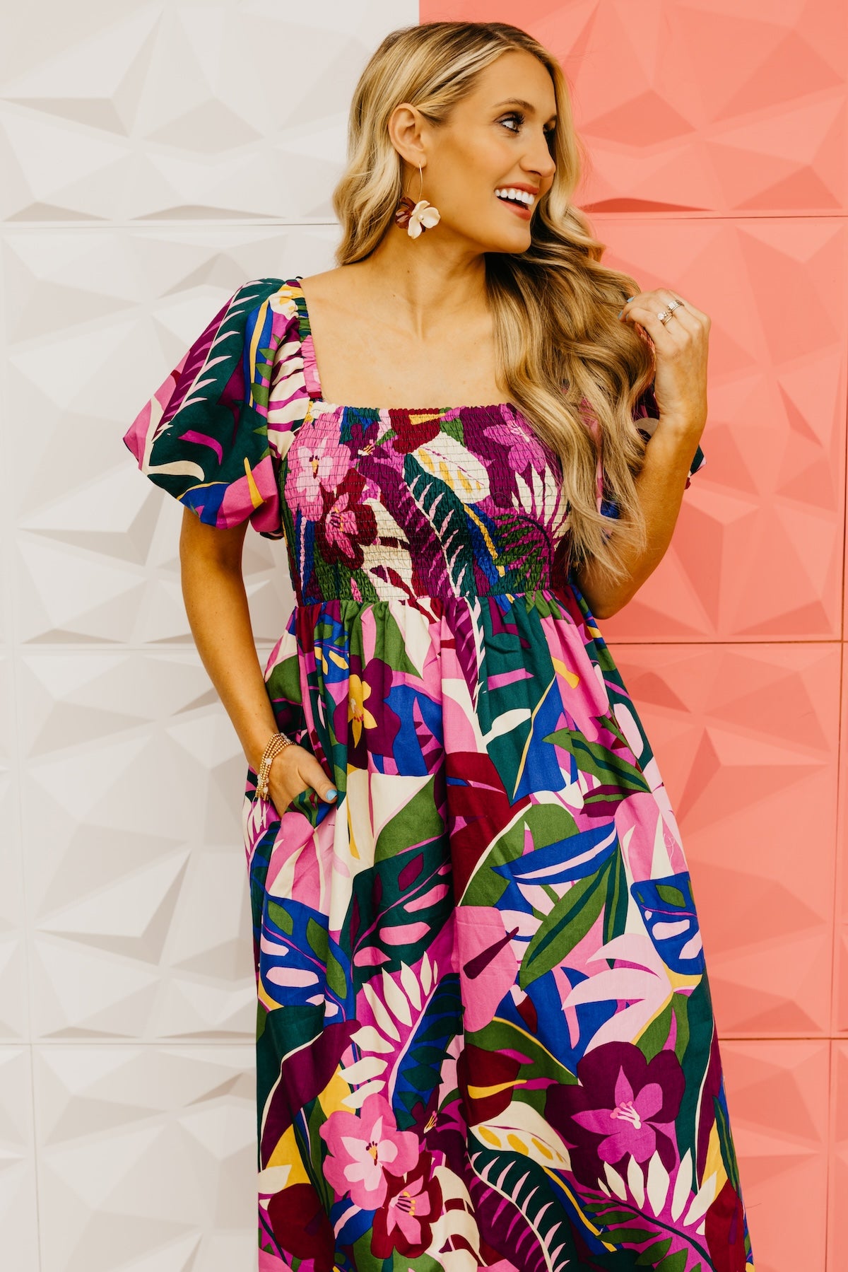 The Philip Floral Smocked Midi Dress