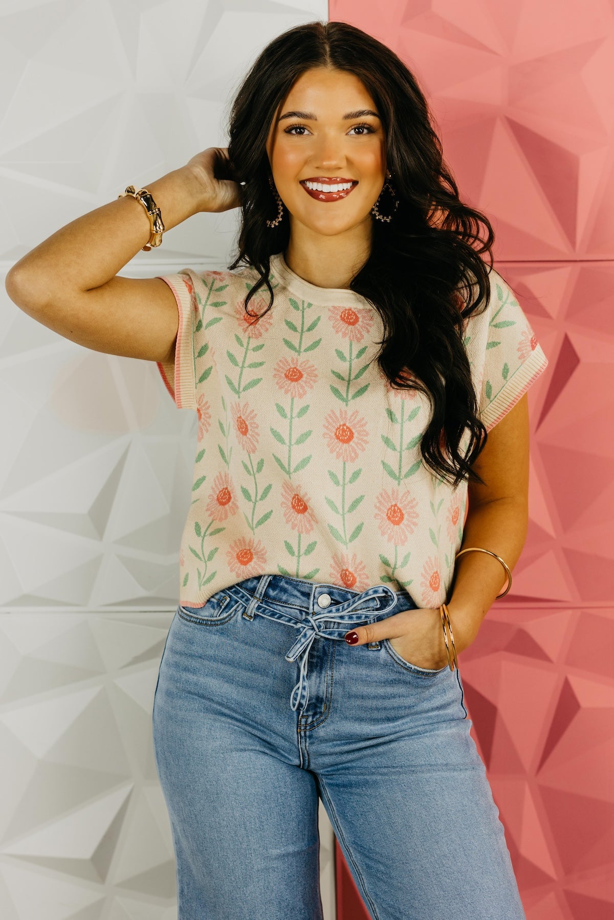 The Sara Floral Print Boxy Sweater