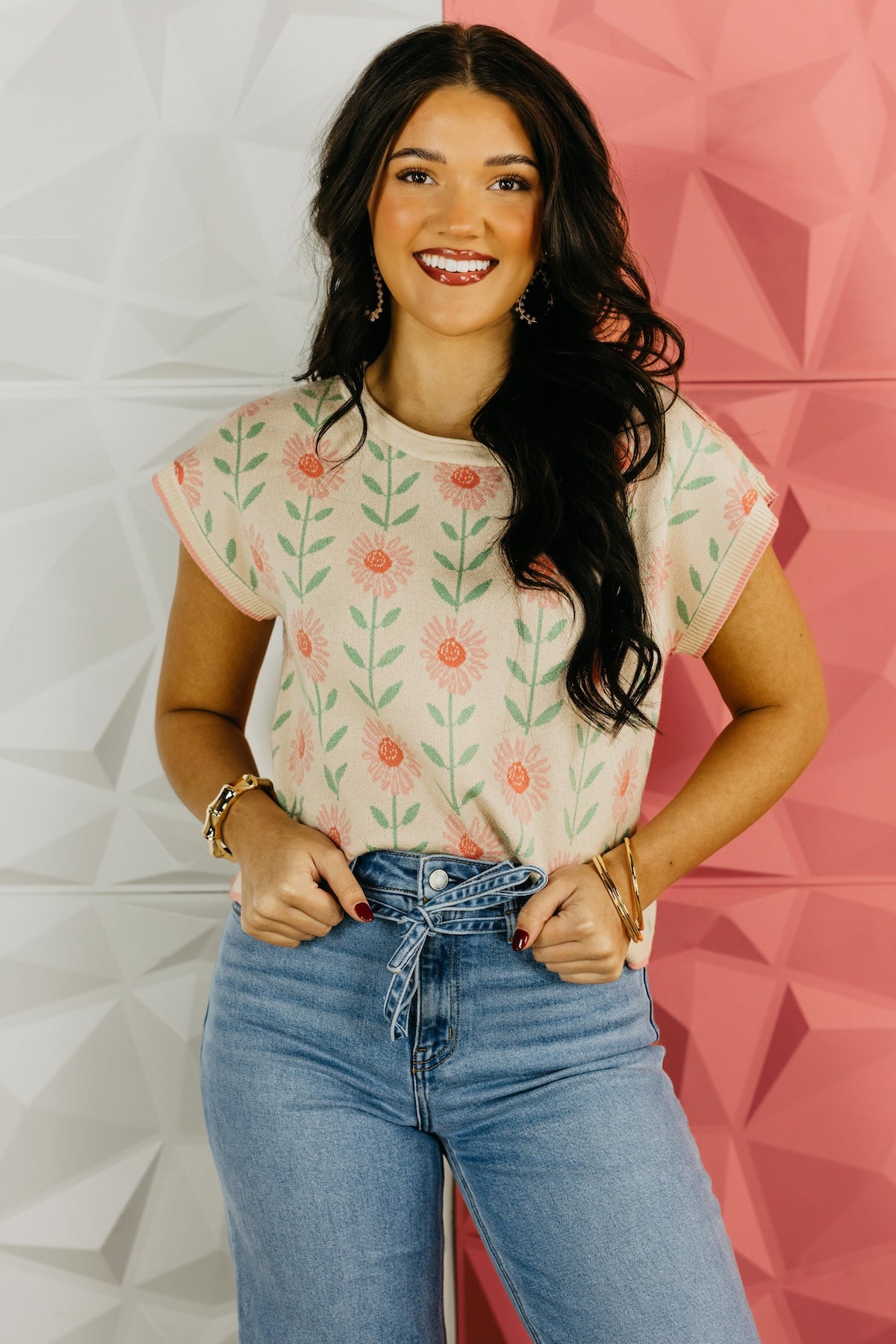 The Sara Floral Print Boxy Sweater