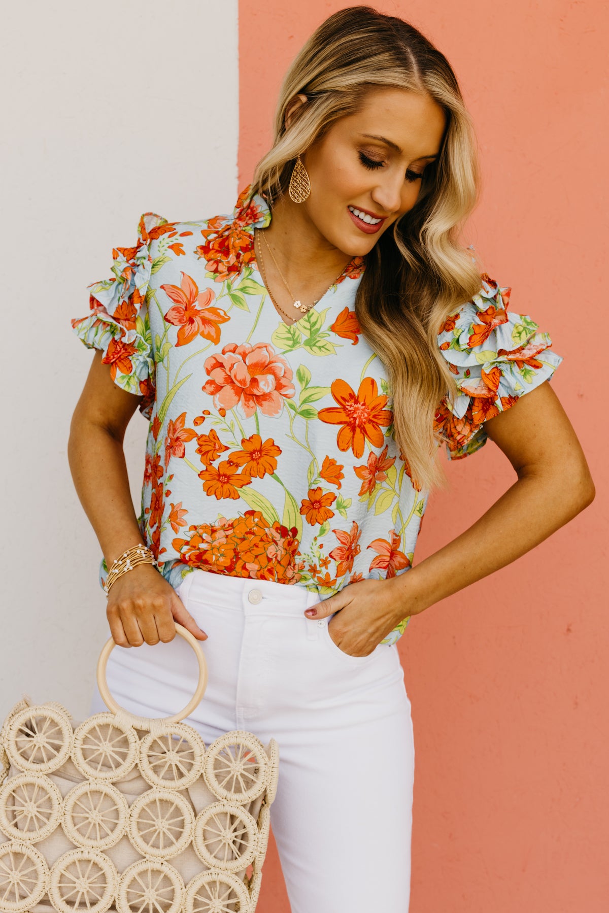 The Gerardo Floral Textured Top