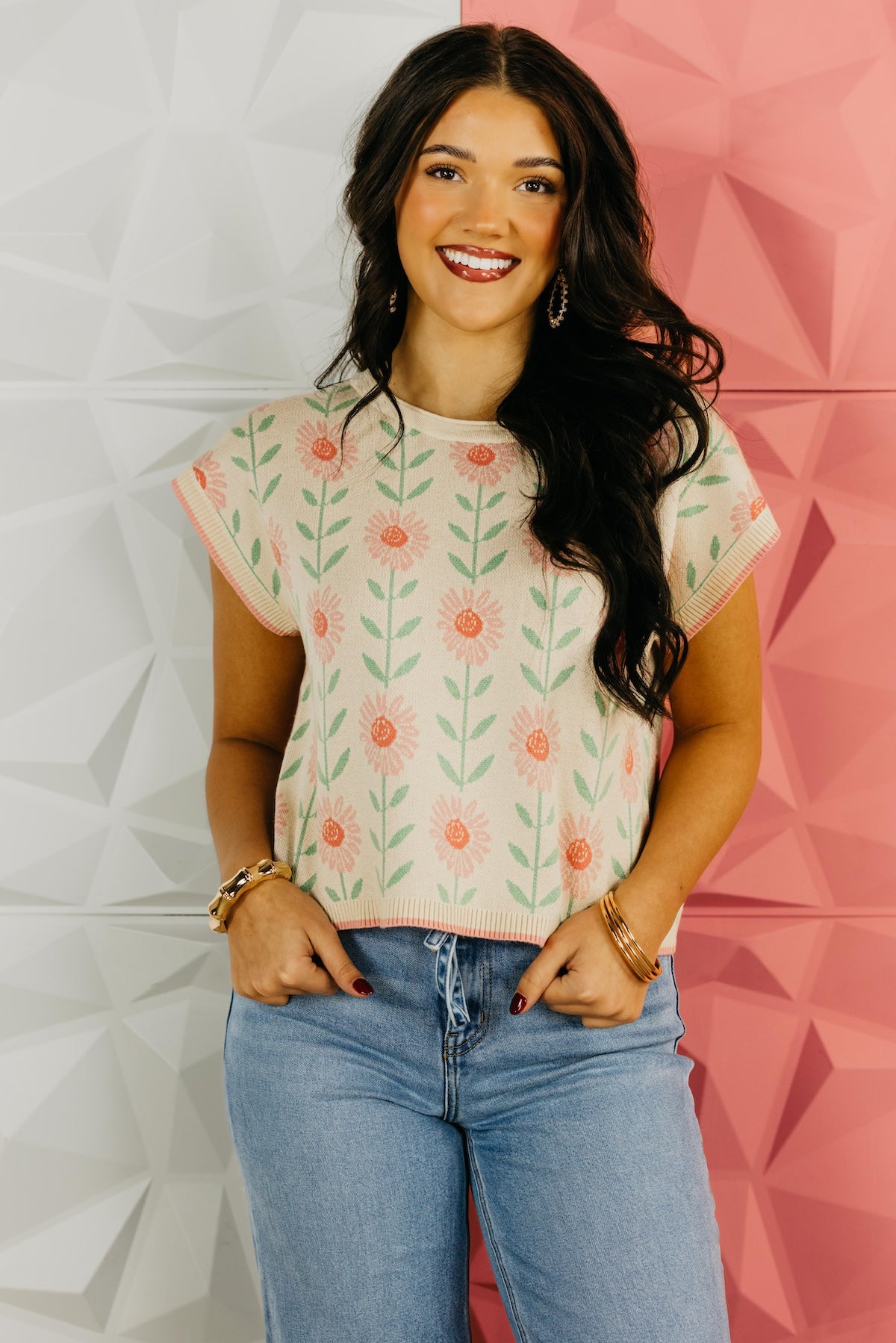 The Sara Floral Print Boxy Sweater