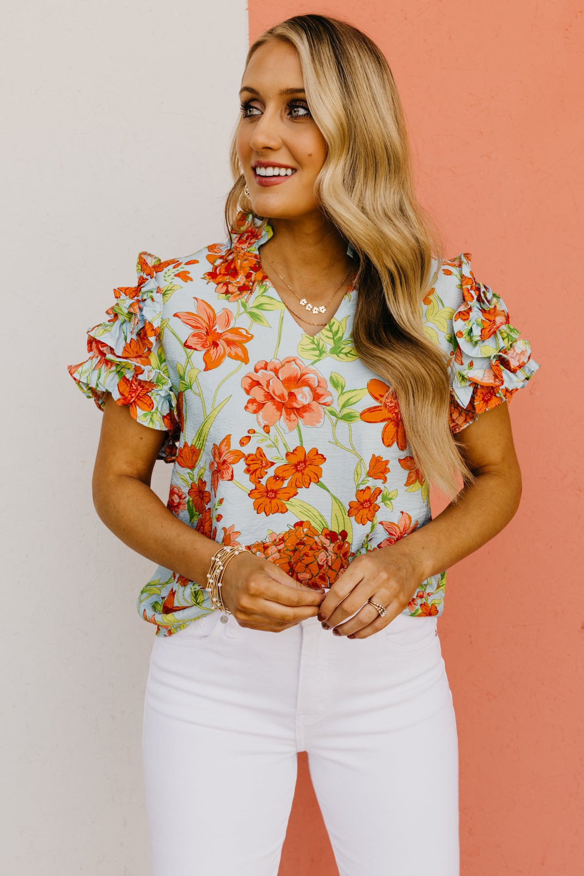 The Gerardo Floral Textured Top