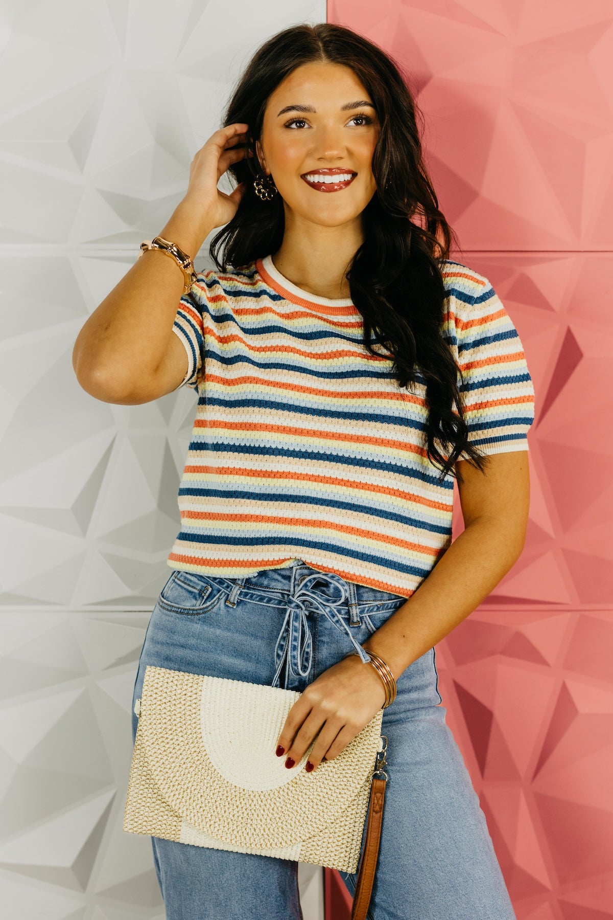 The Alexa Pointelle Sweater Top