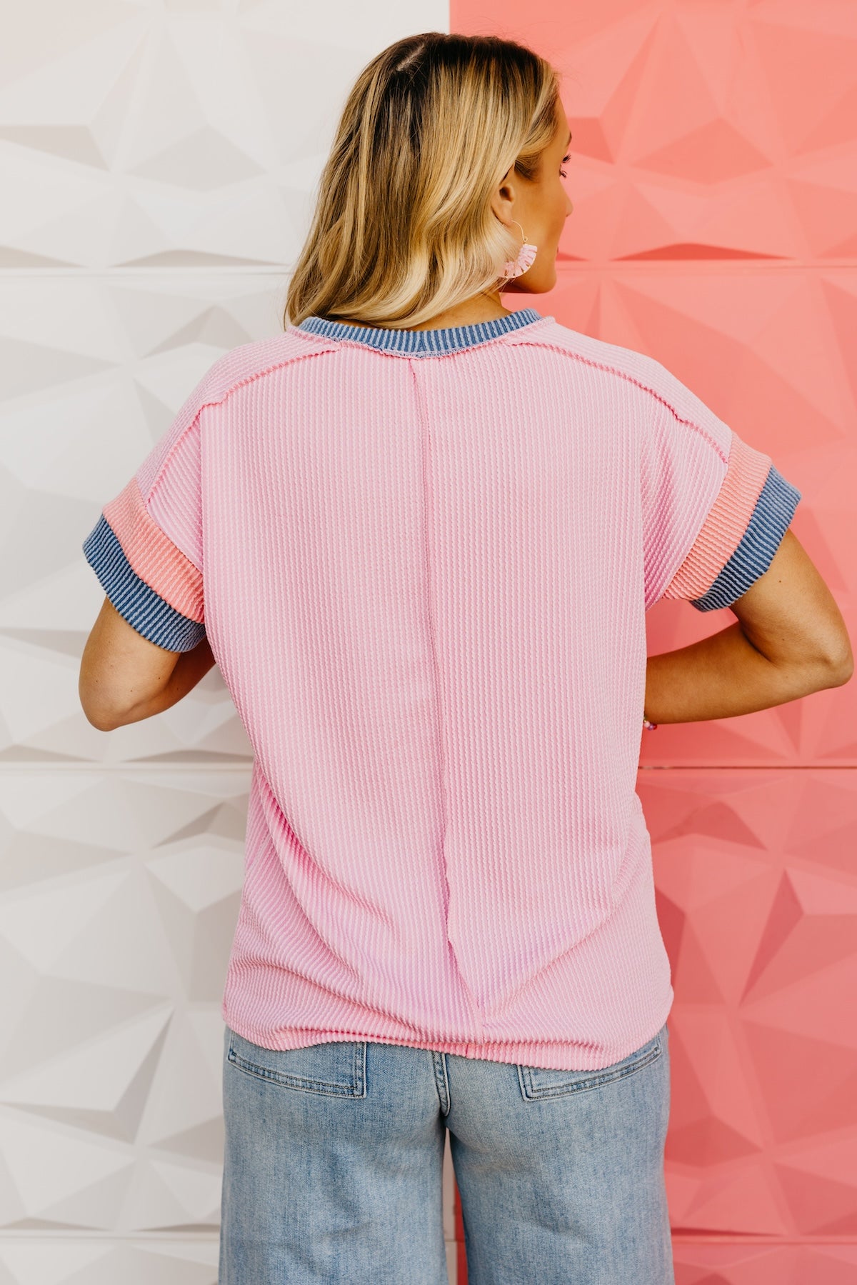 The Cadence Ribbed Color Block Top