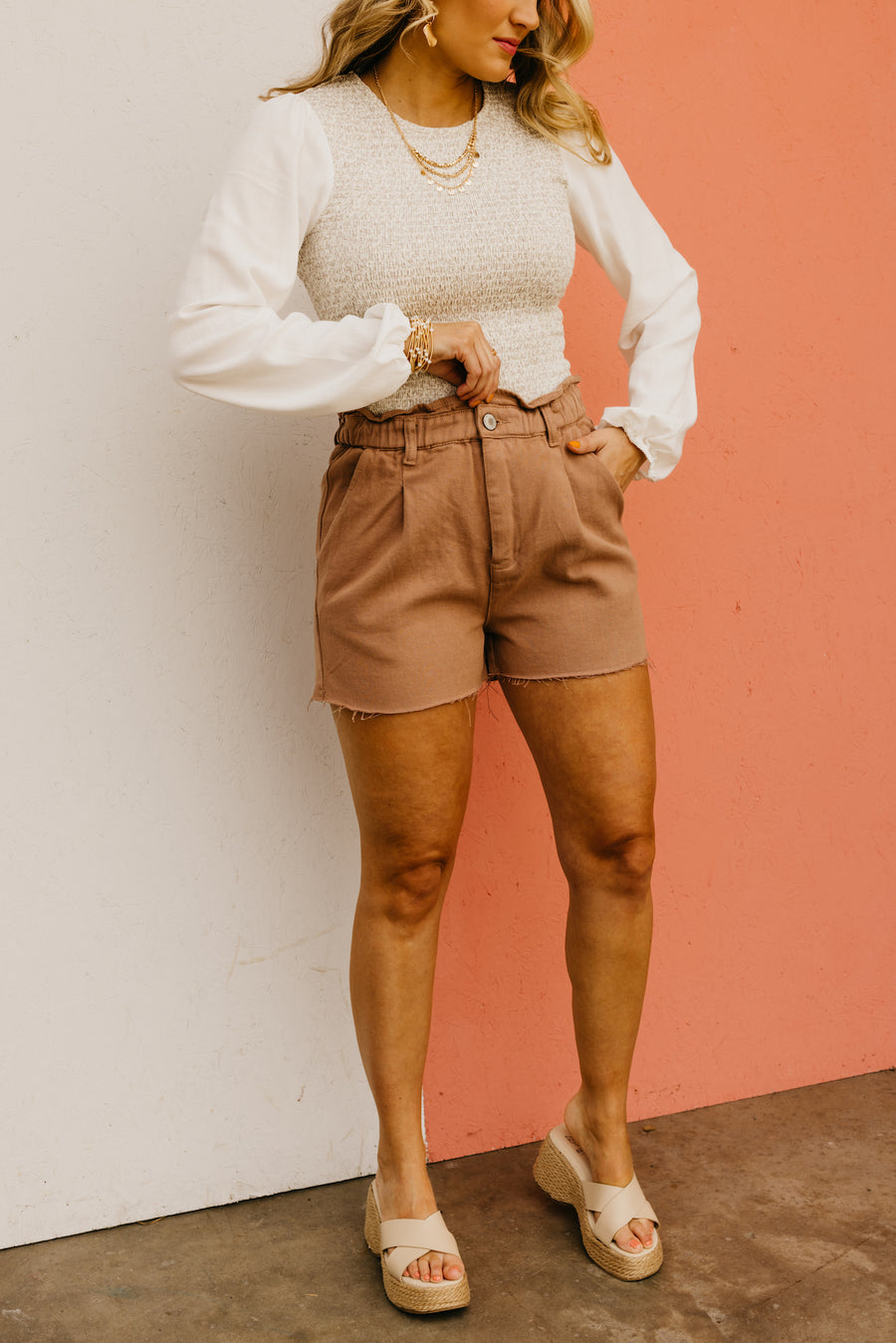Wishlsit | The Leonel Paperbag Distressed Denim Shorts