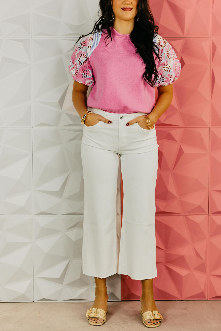 Vervet Denim | High Rise Crop Wide Leg Jeans