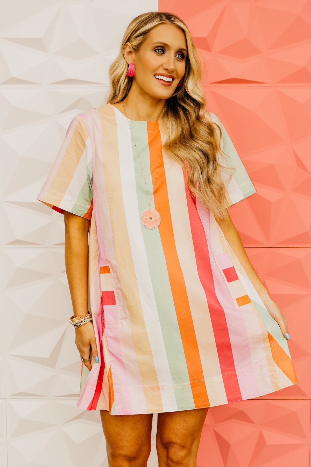 The Zariah Striped Mini Dress