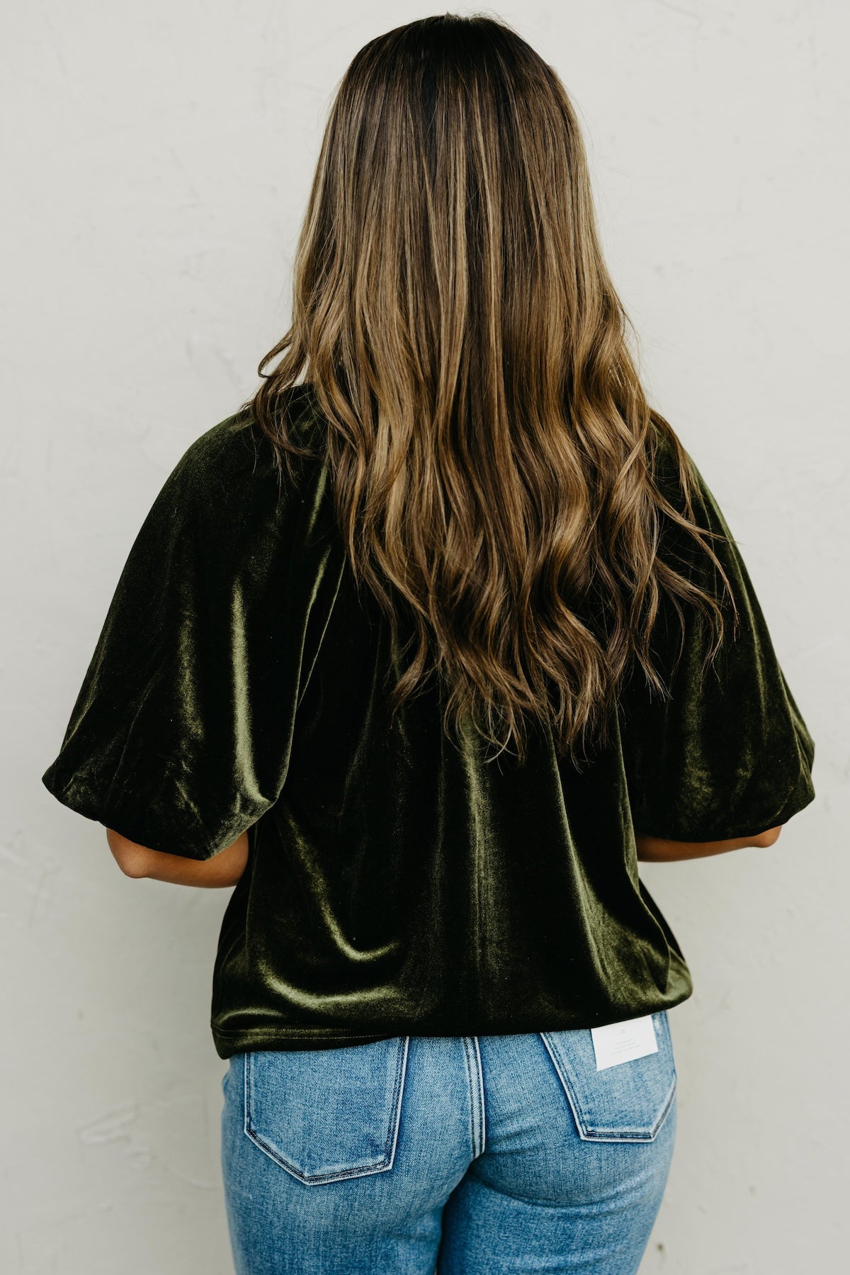 The Zelda Puff Sleeve Felt Contrast Top