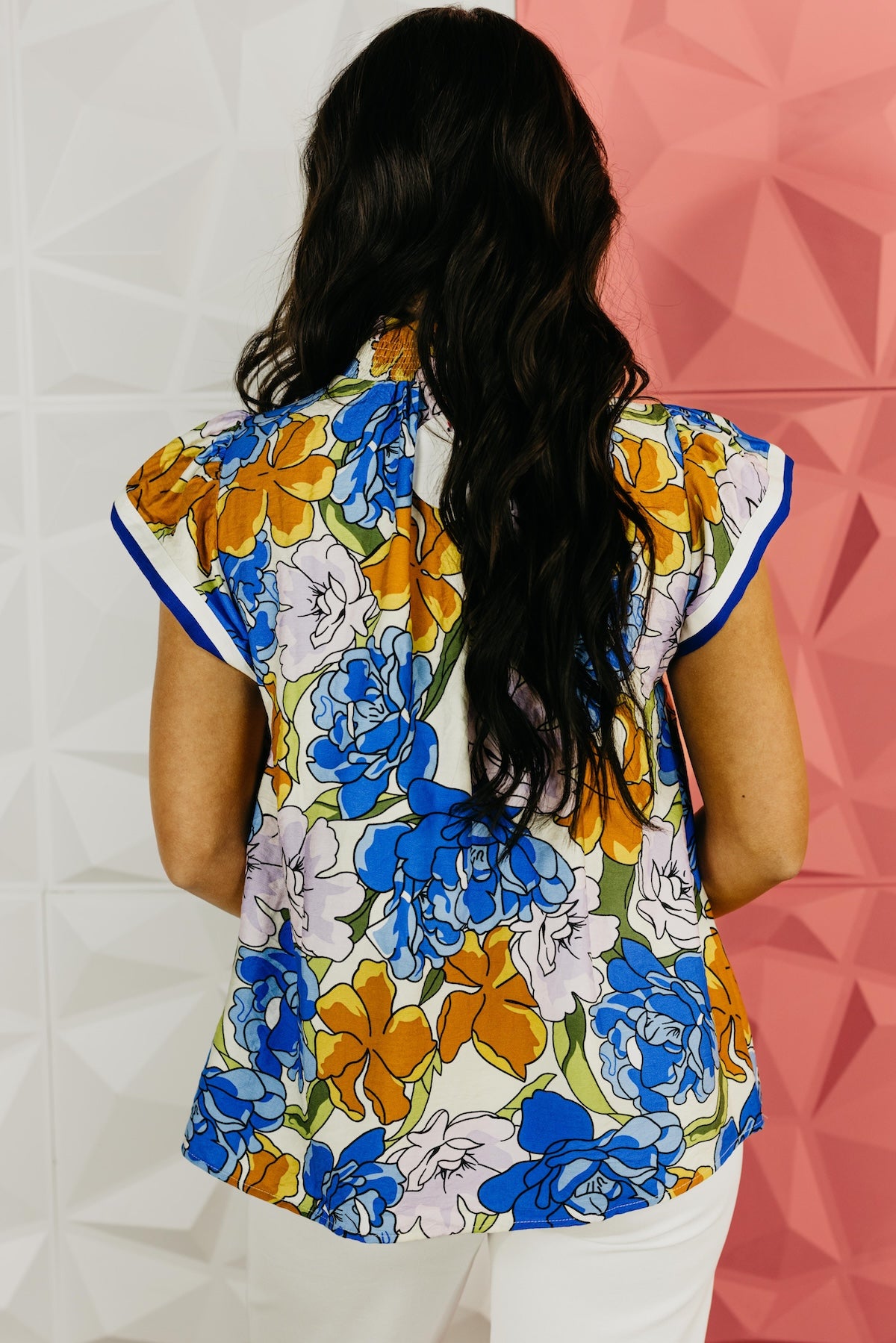 The Addison Floral Smock Neck Top