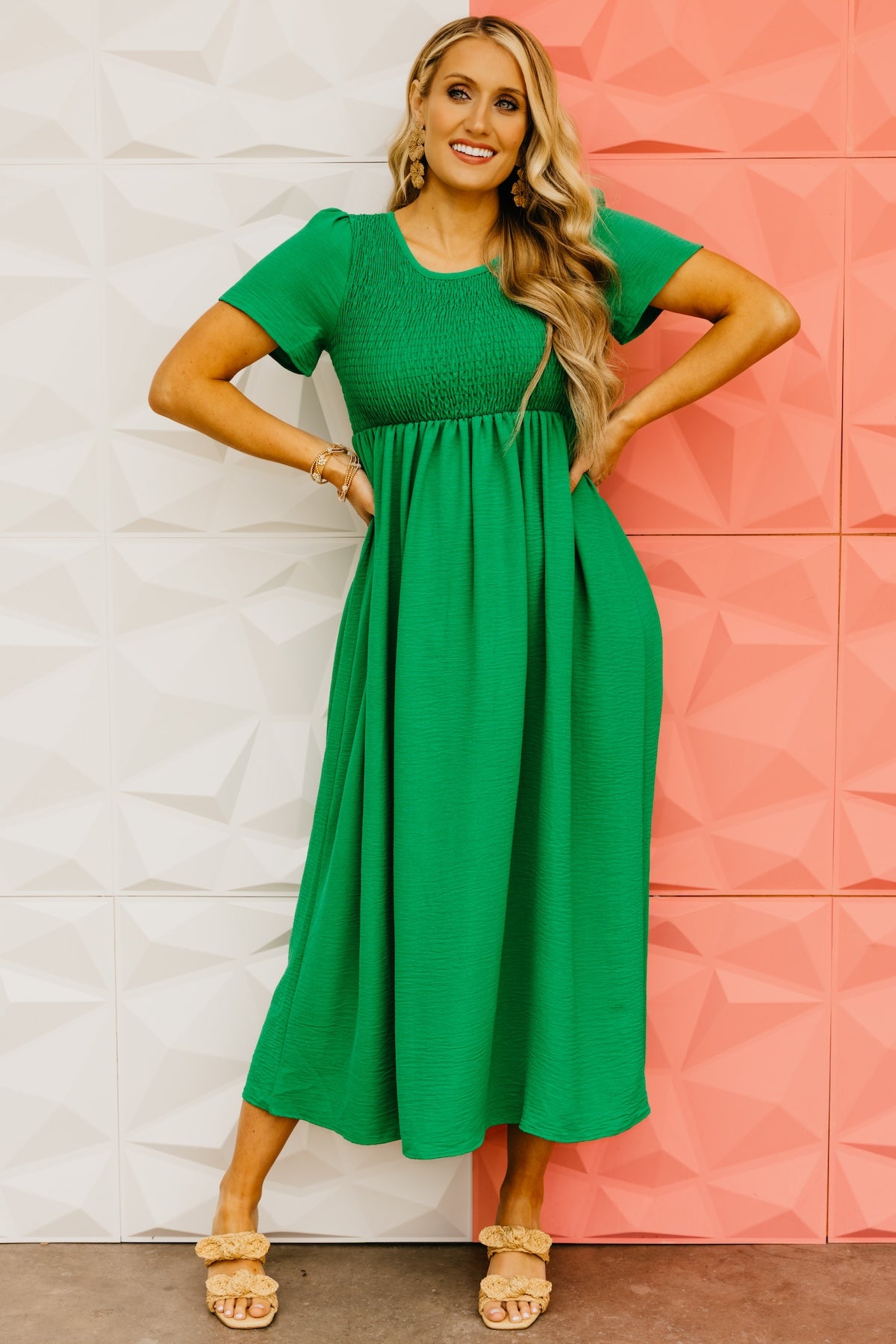 The Sarai Smocked Midi Dress
