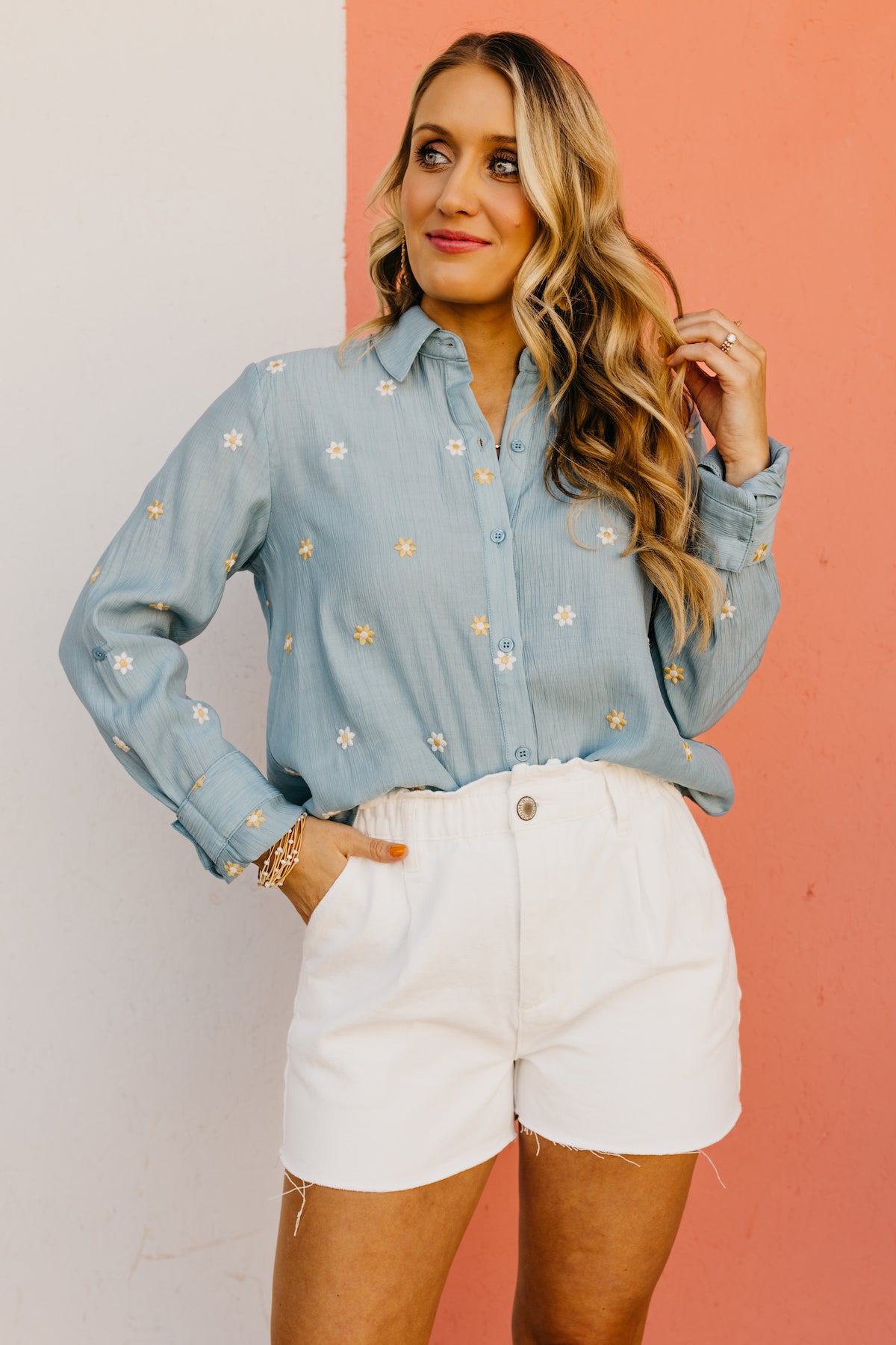 The Adrianna Floral Embroidered Shirt