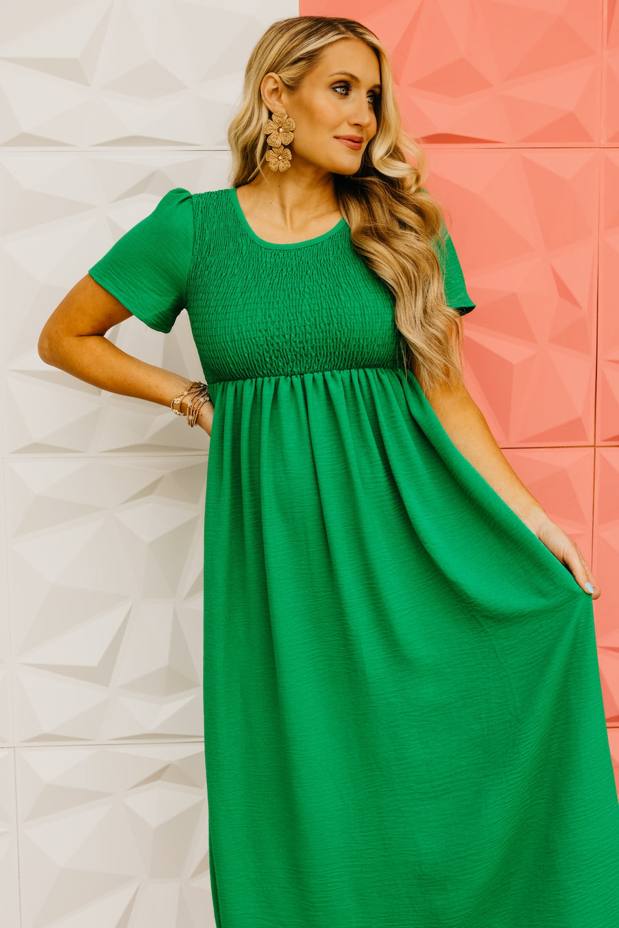 The Sarai Smocked Midi Dress