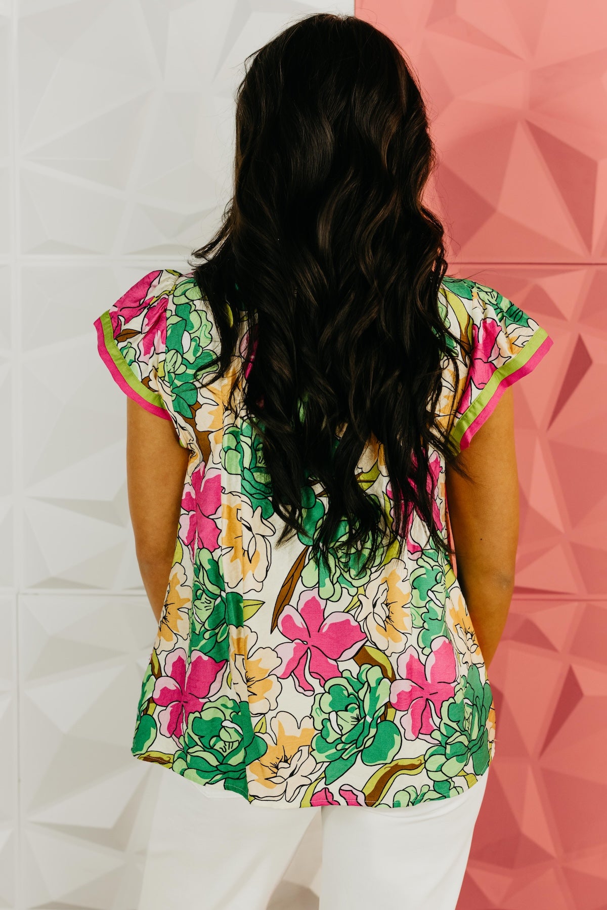 The Addison Floral Smock Neck Top