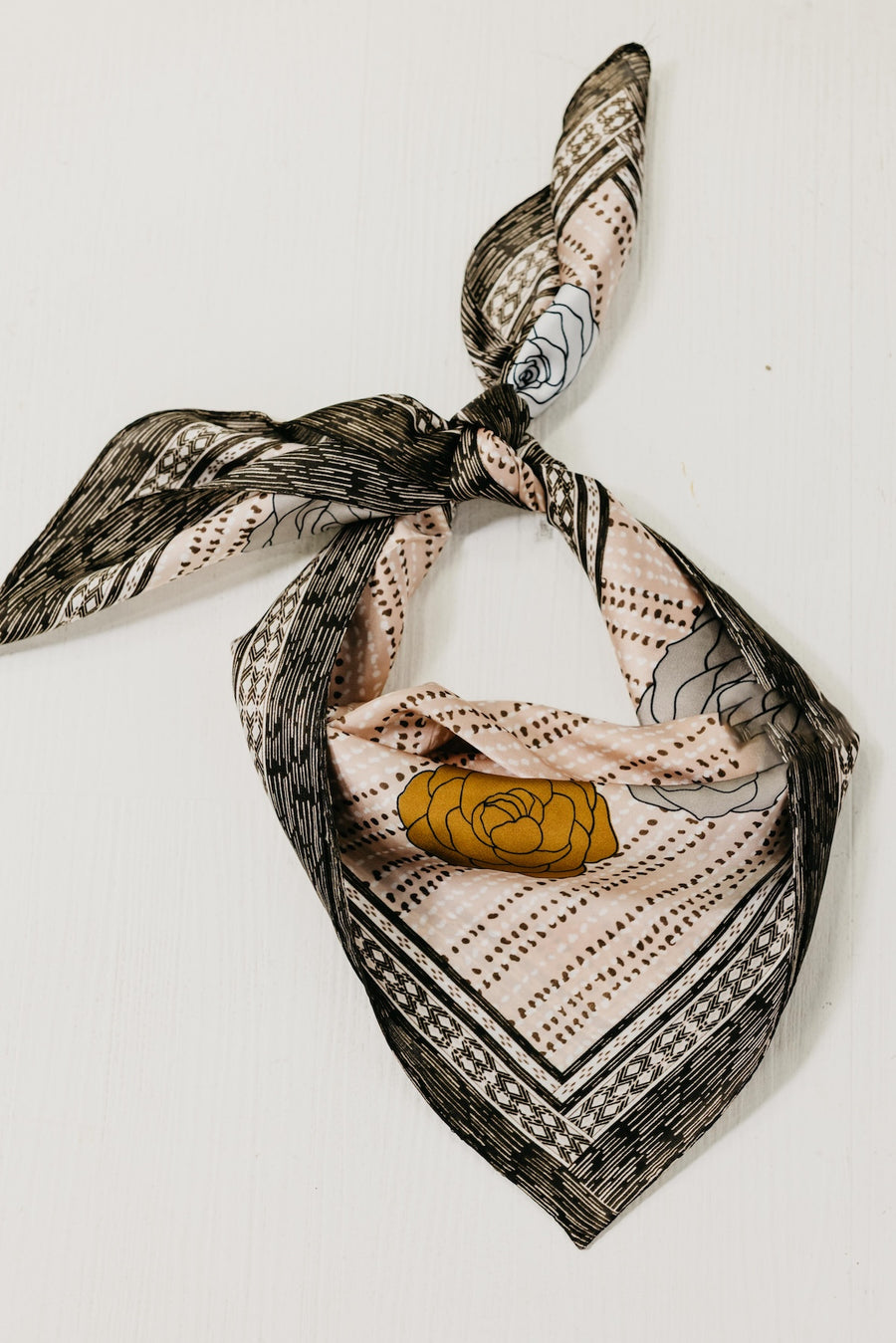 The Modern Rose Print Bandana Scarf