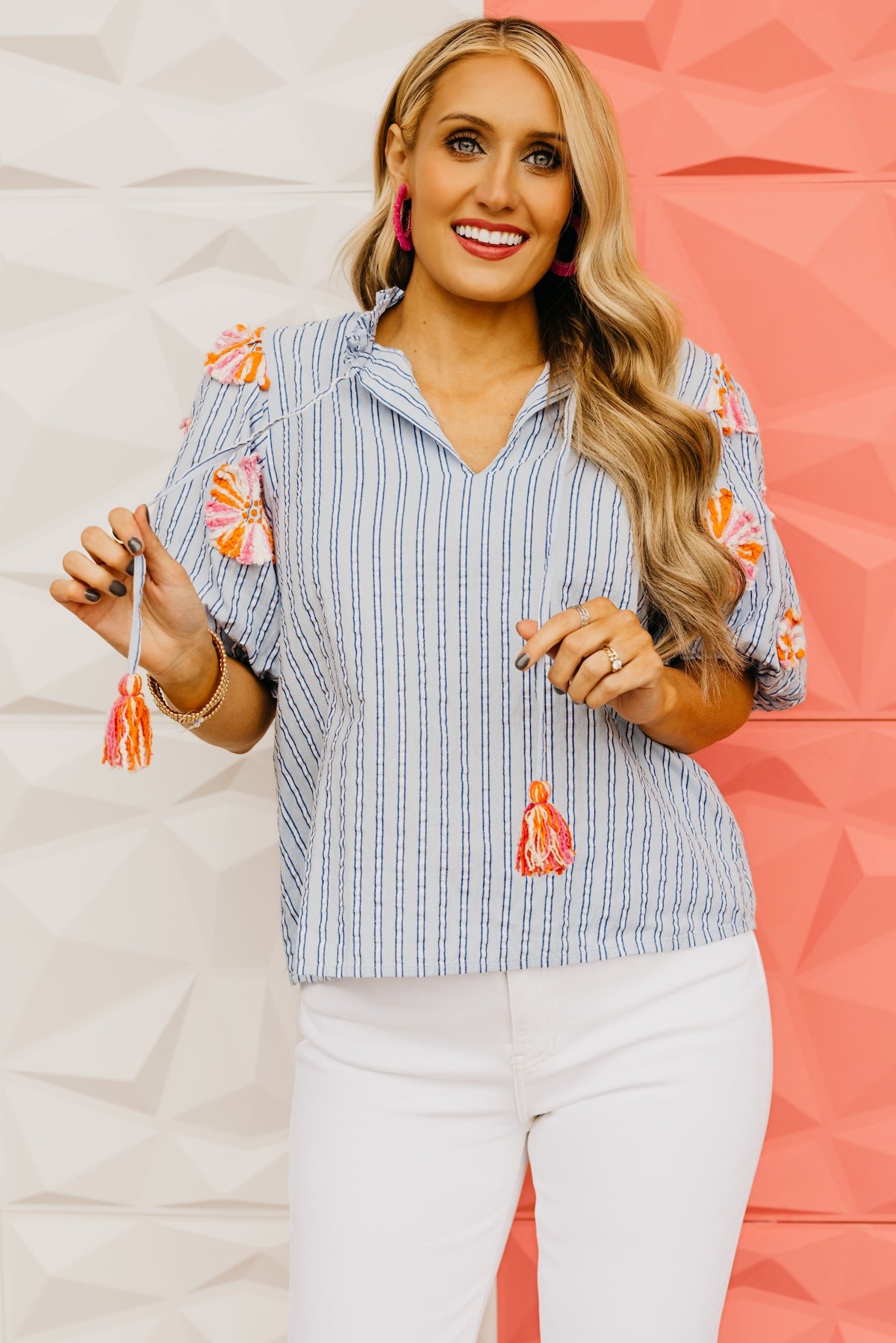 The Paris Embroidered Puff Sleeve Top