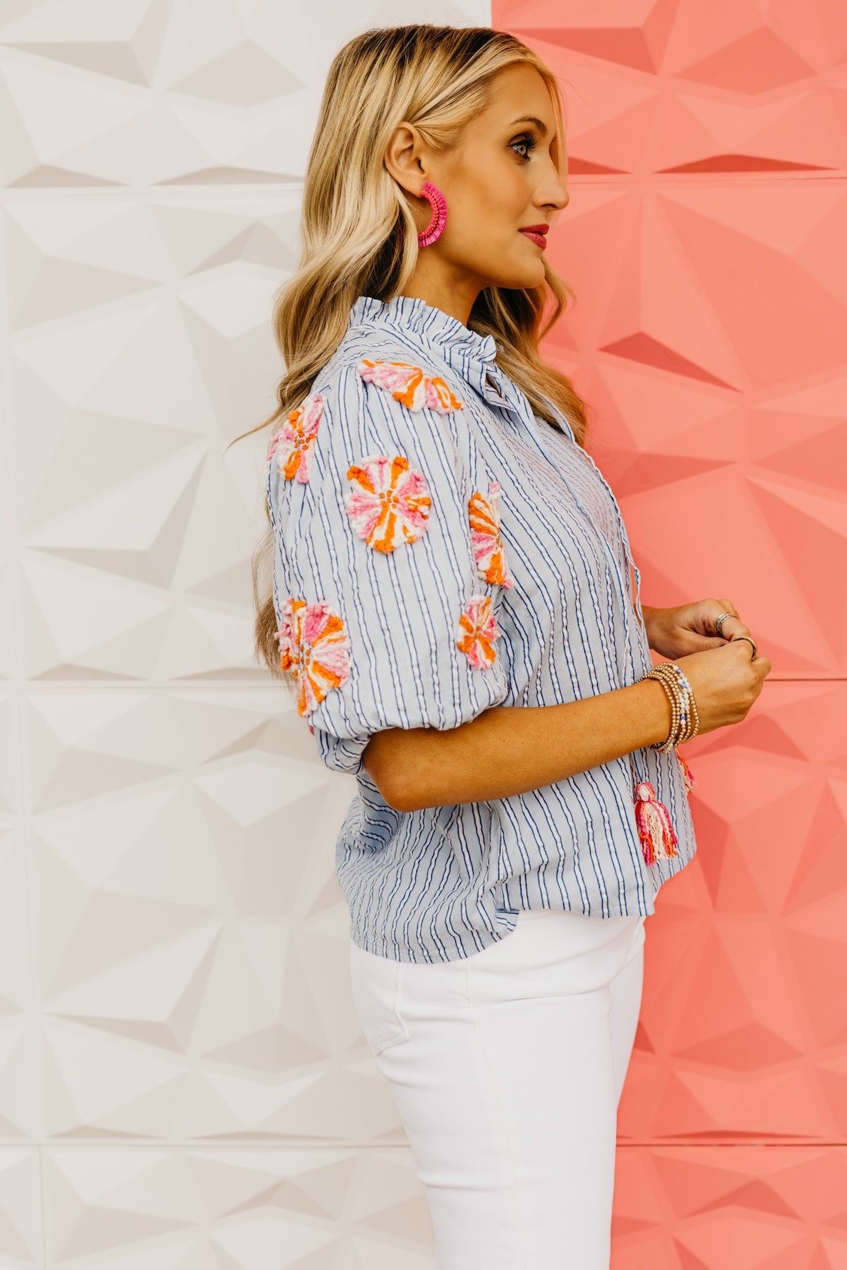 The Paris Embroidered Puff Sleeve Top