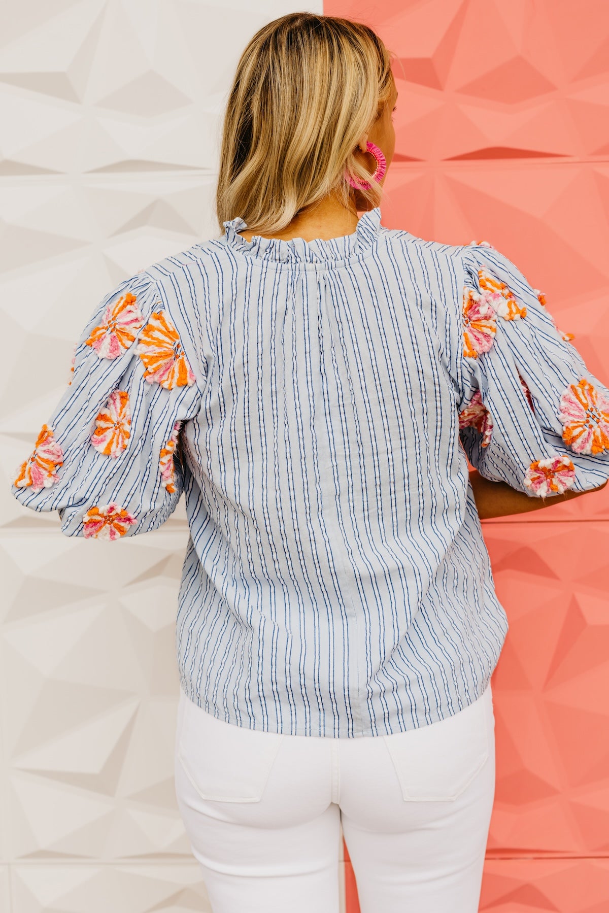 The Paris Embroidered Puff Sleeve Top