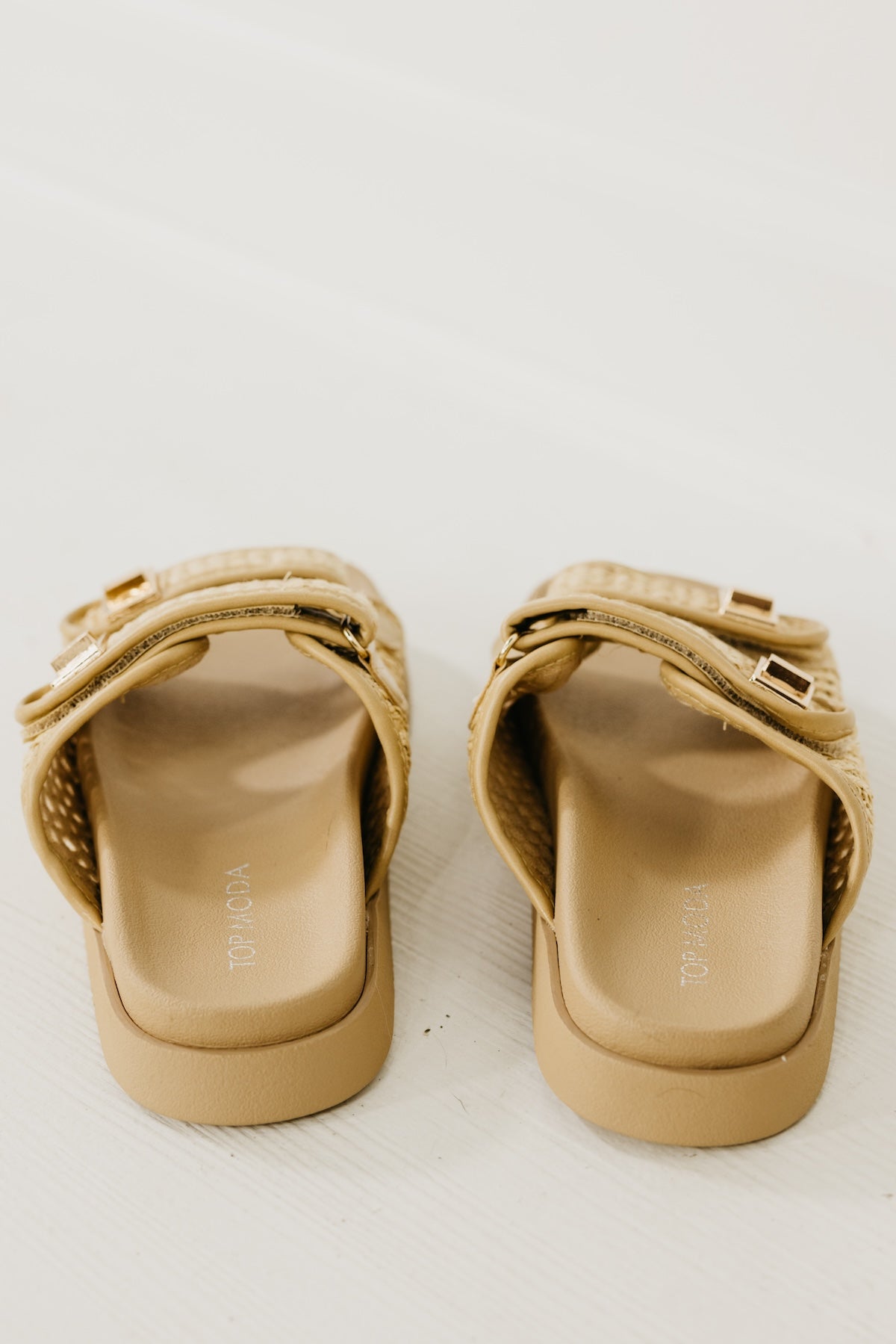 The Lyon Raffia Double Strap Slide | MOD Boutique
