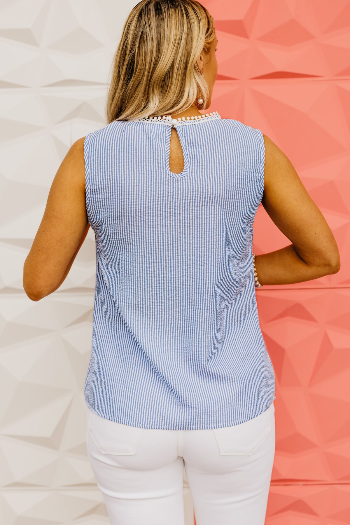 The Anderson Striped Lace Tank Top