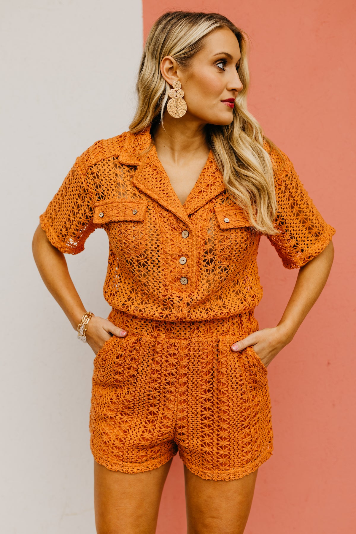 The Matias Eyelet Woven Romper