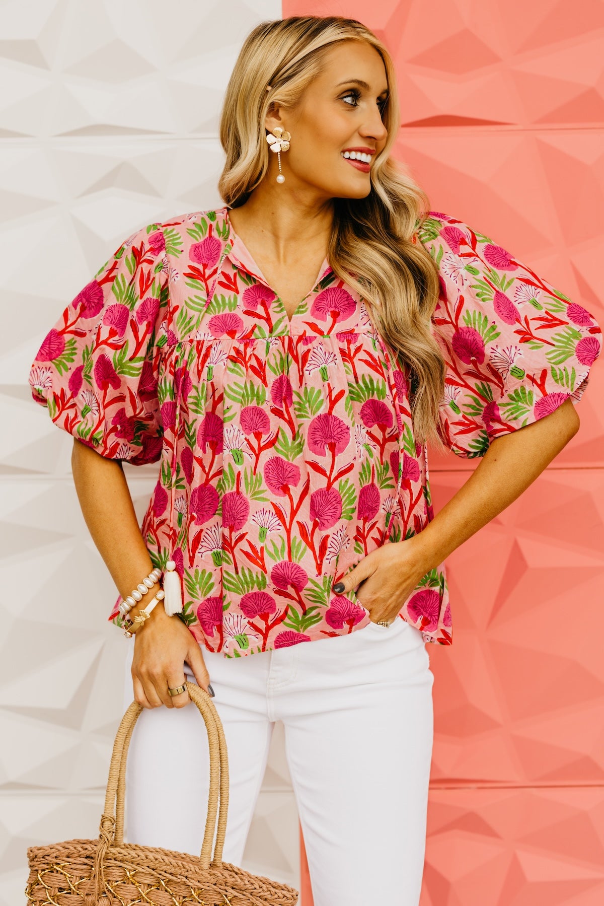 The Rayomond Puff Sleeve Tie Top