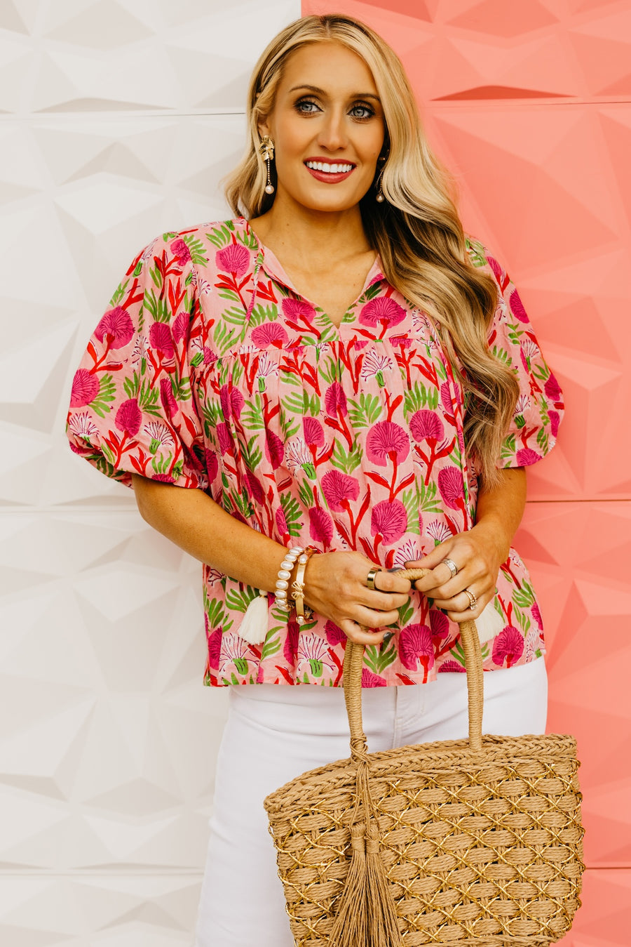 The Rayomond Puff Sleeve Tie Top