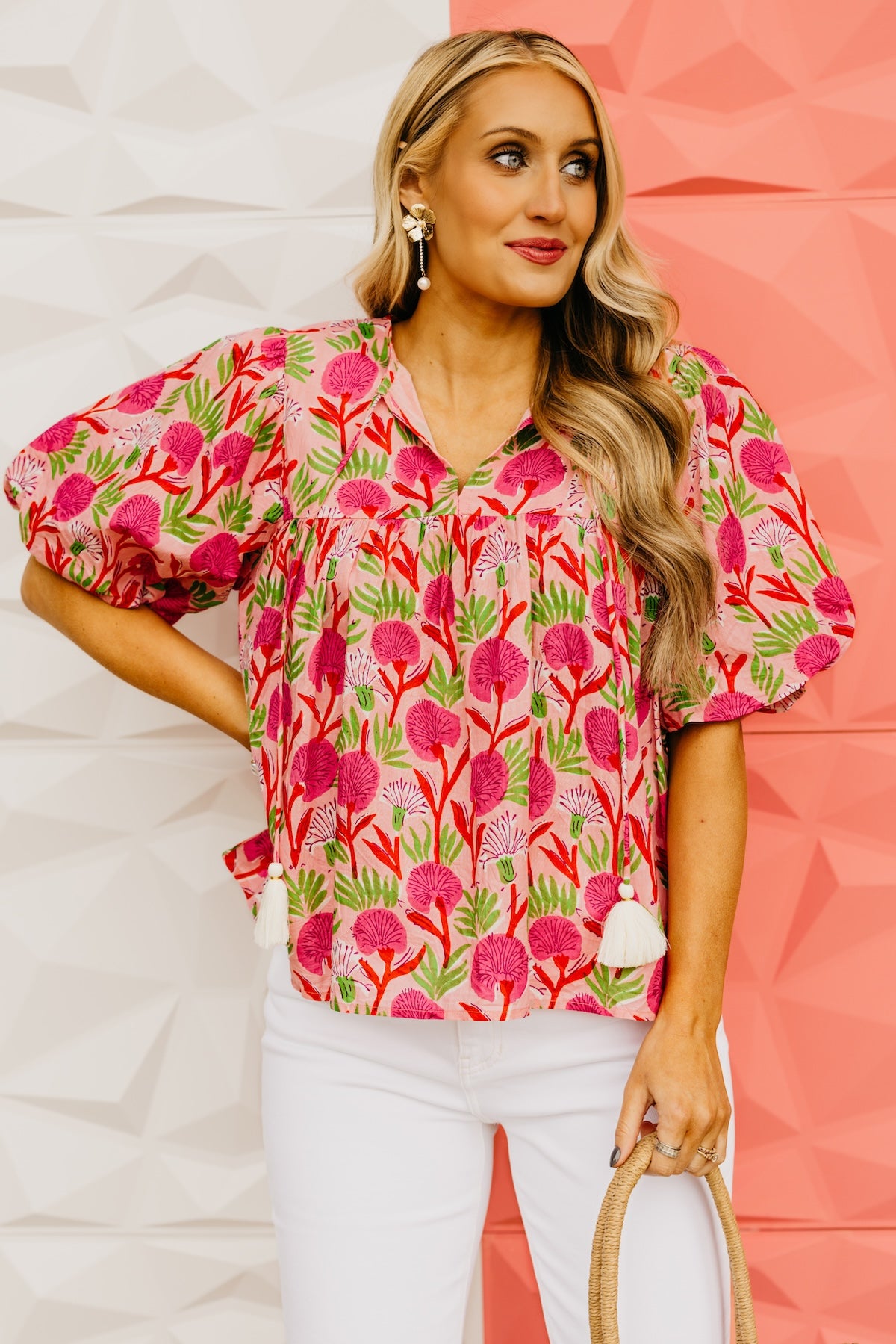 The Rayomond Puff Sleeve Tie Top