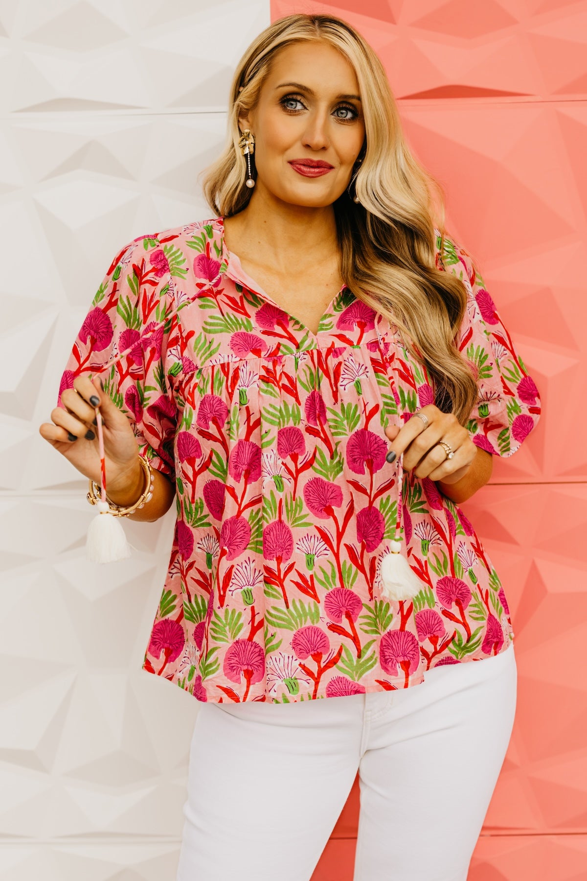 The Rayomond Puff Sleeve Tie Top