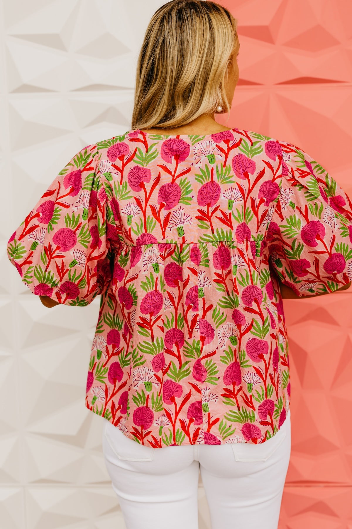 The Rayomond Puff Sleeve Tie Top