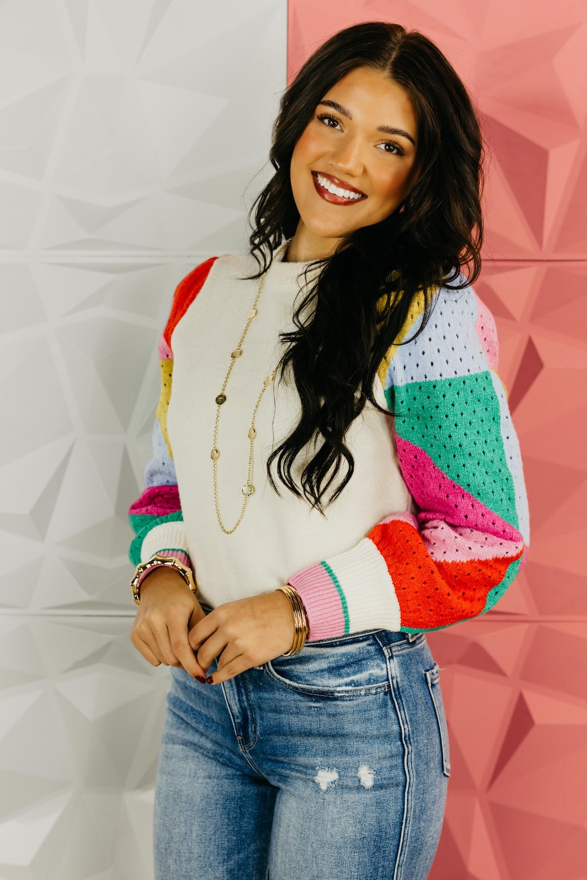 The Gabriel Color Block Sleeve Sweater
