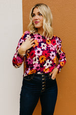 The Tori Floral Pleat Shoulder Blouse