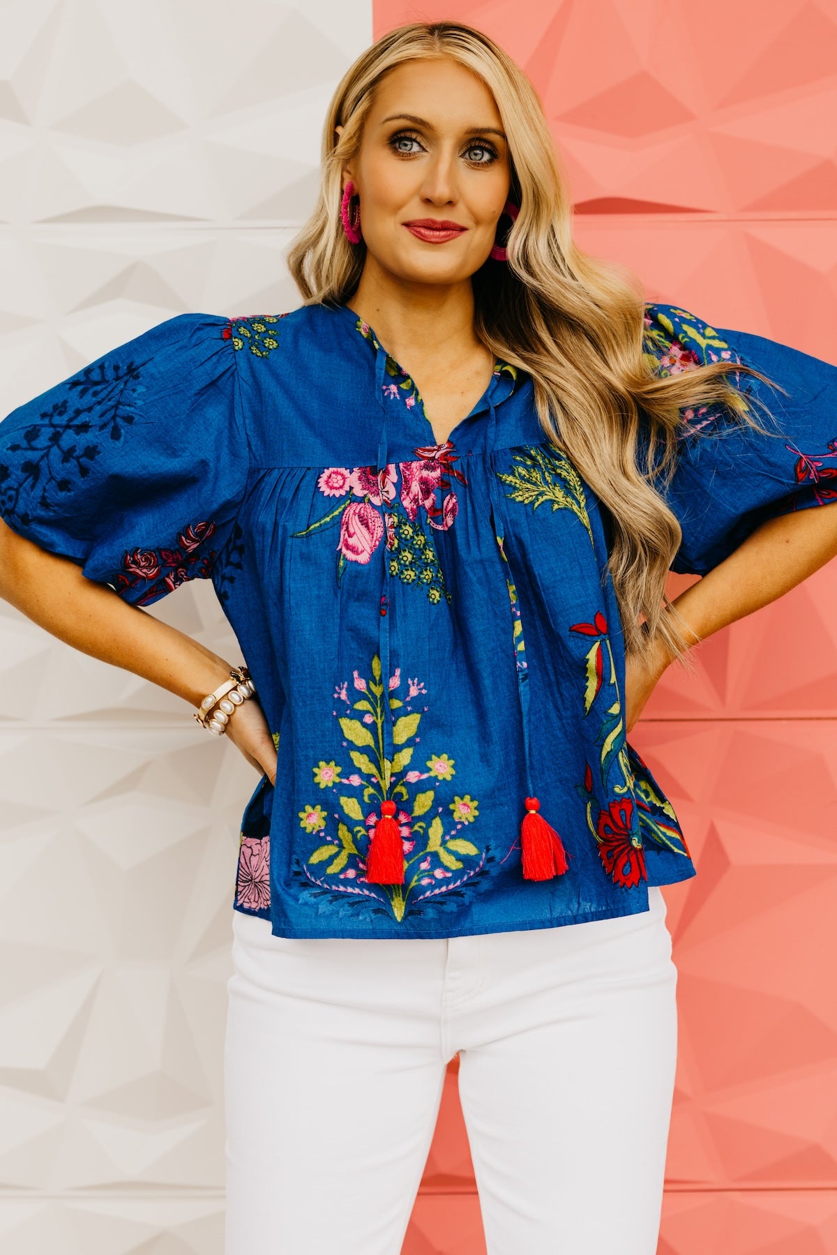 The Freya Puff Sleeve Floral Top