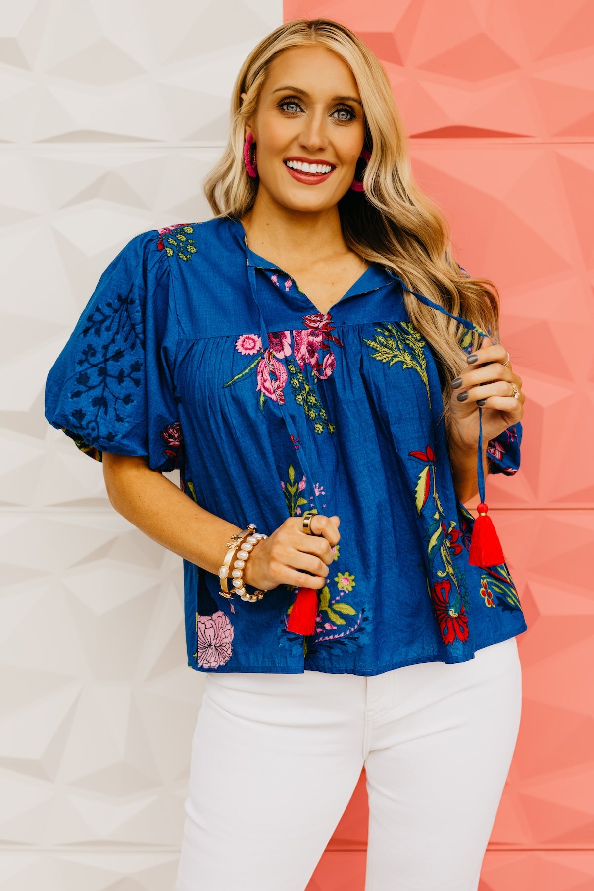 The Freya Puff Sleeve Floral Top