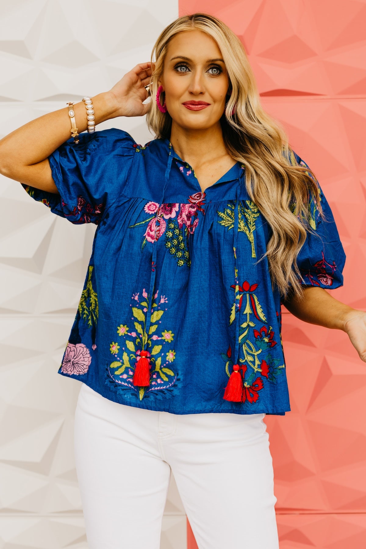 The Freya Puff Sleeve Floral Top