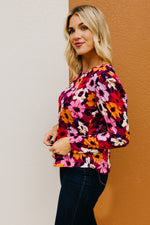 The Tori Floral Pleat Shoulder Blouse