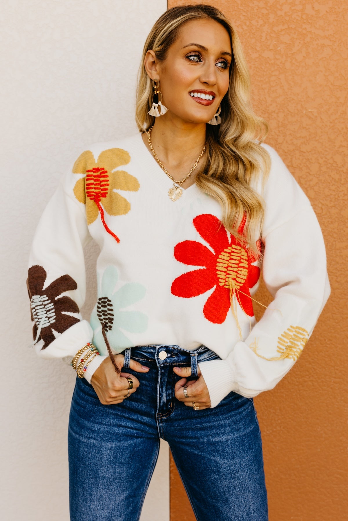 The Judson Floral Embroidered Patch Sweater