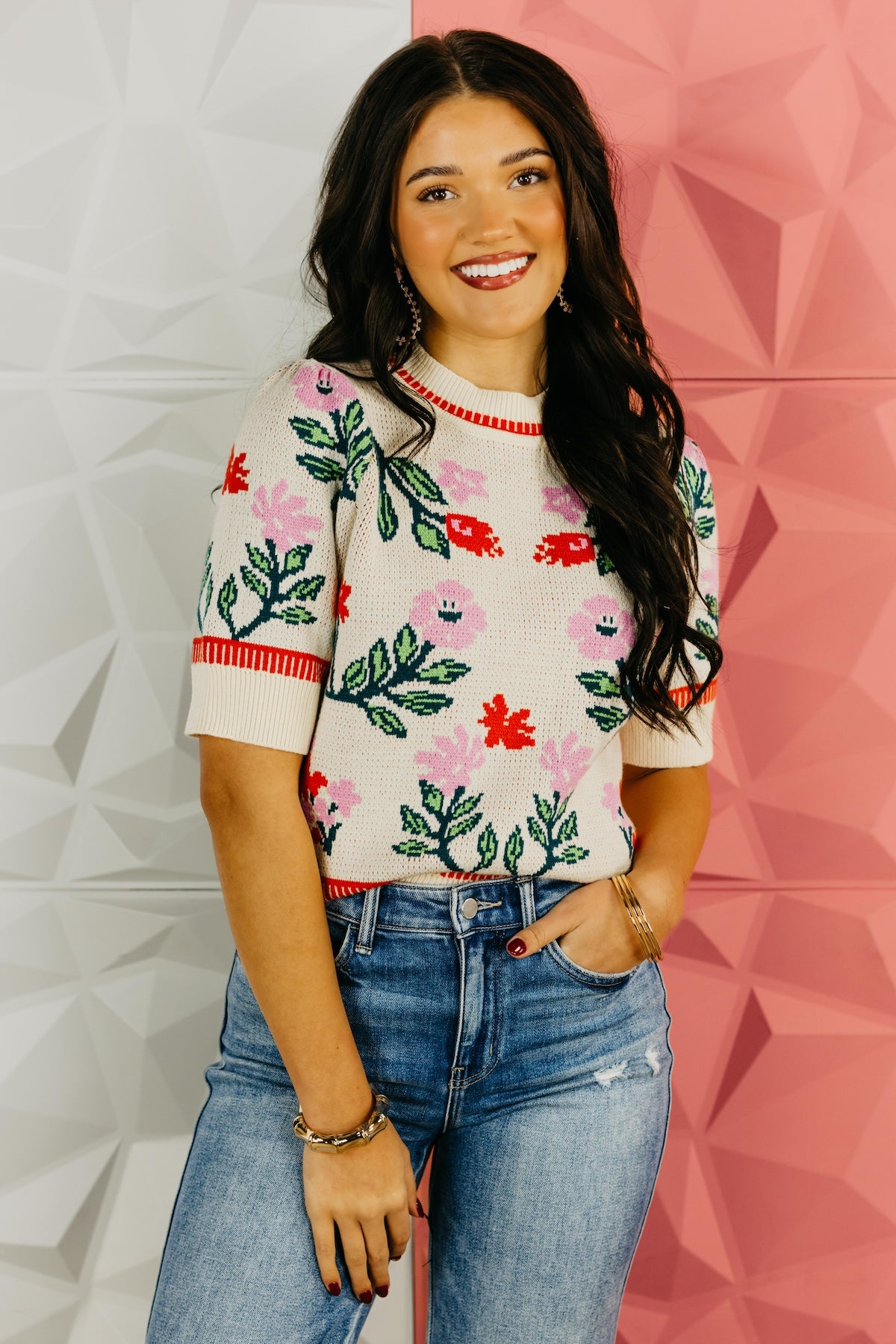 The Sawyer Floral Sweater Top